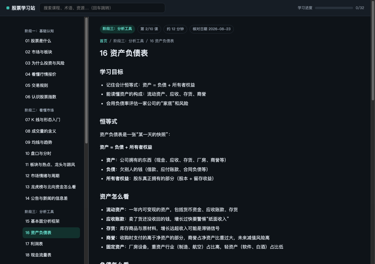 课程页